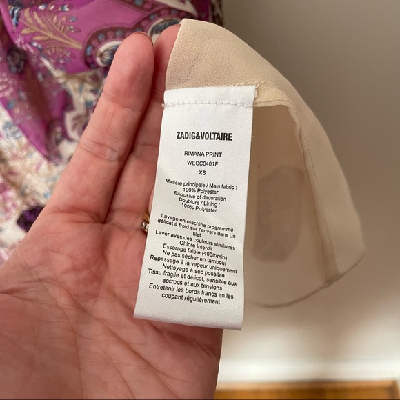 Zadig & Voltaire Rimana Floral Paisley Print Cinch Waist Beaded Dress - Picture 11 of 14